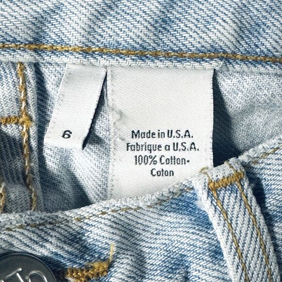 VTG Calvin Klein Hi Rise Jeans Stonewash Leather Patch USA Women's Size 6 x 30 - Picture 6 of 7